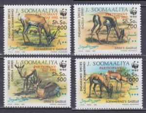 1992 Somalia 444-447 WWF / Overprint # 436-39 15,00 €