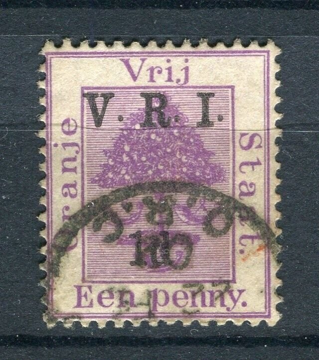 ORANGE FREE STATE; 1900 early QV classic VRI surcharge used value POSTMARK