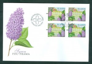 Aland. 2006 FDC.  Franking Labels 4 Diff. Values. Garden, Flower Lilac.