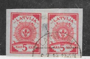 Latvia #1 Imperf pair  ( U)  CV $3.00