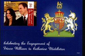 GRENADINES OF ST.VINCENT MS587 2010 ROYAL ENGAGEMENT M/SHEET MNH