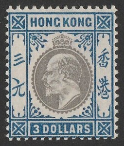 HONG KONG 1903 KEVII $3 slate & dull blue, wmk crown CA.