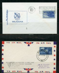 US POSTAL HISTORY OF STATE OF OKLAHOMA LOT OF 12 COVERS 1938-1960 AS SHOWN