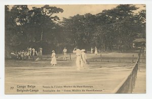 Postal stationery Belgian Congo 1924 Tennis Court - Mining Union Katanga