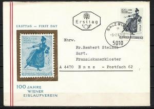 Austria, Scott cat. 785. Ice Skating Club issue. First day cover.