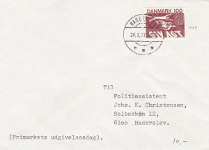 Denmark 1977 Haderslev Cancel GIV AGT Stamp Cover Ref 45696