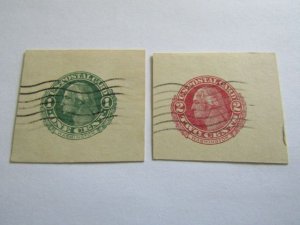 US Stamps, Envelopes/Stamps Cut/out, set of 2 Stamps used, Mix Conditions,
