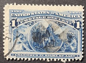 US #230 Used F 1c Columbus in Sight of Land 1893 [G5.2.1]