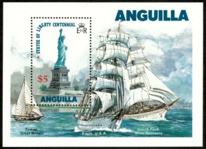 Anguilla 1985 - Statue of Liberty, 100 Years, Ships - Souvenir Sheet - 663 - MNH