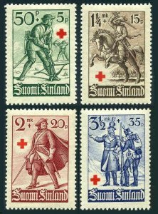 Finland B39-B42, MNH. Michel 222-225. Red Cross-1940. Military uniforms.