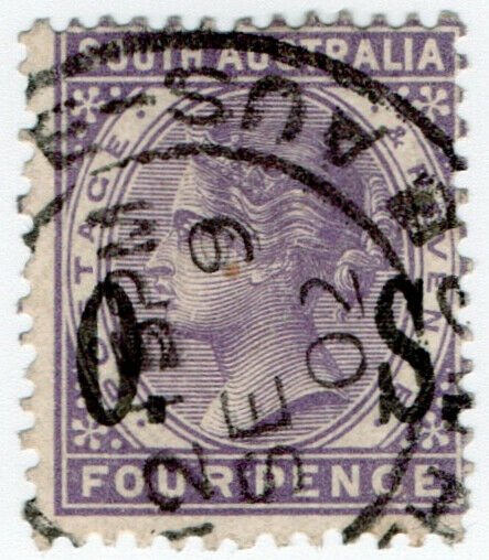 (I.B) Australia Postal : South Australia 4d Official Service (SG O84)