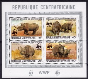 Central African Republic 1983 WWF Rhino S/S Perforated  Mi.# 985A/88A