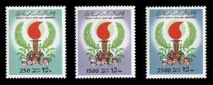 Libya #1053-1055 Cat$60.75, 1983 Torch, set of three, never hinged