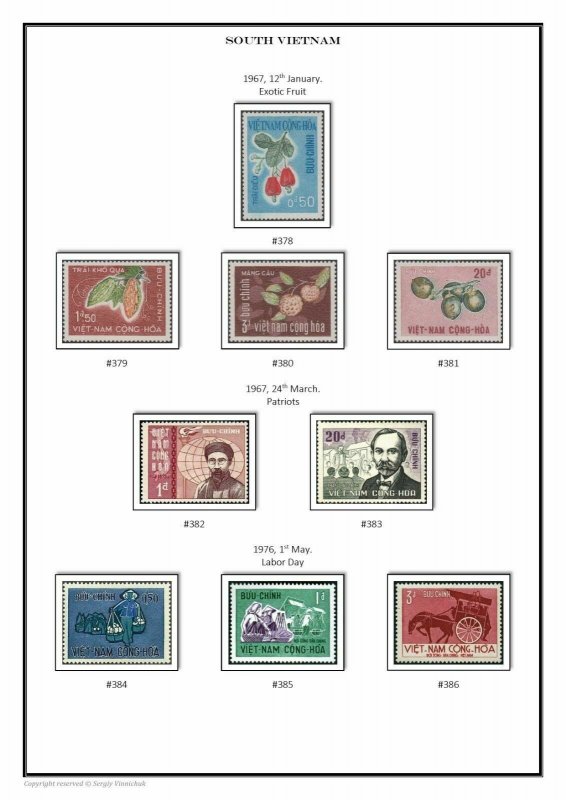 South Vietnam 1951-1975 PDF (DIGITAL) STAMP ALBUM PAGES 