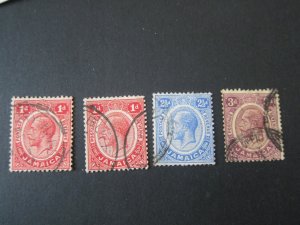 Jamaica 1912 Sc 61,61a,64,65 FU