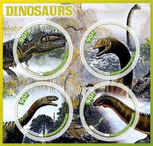 Stamps Dinosaurs 1+1 sheets perforated MNH** 2017 year