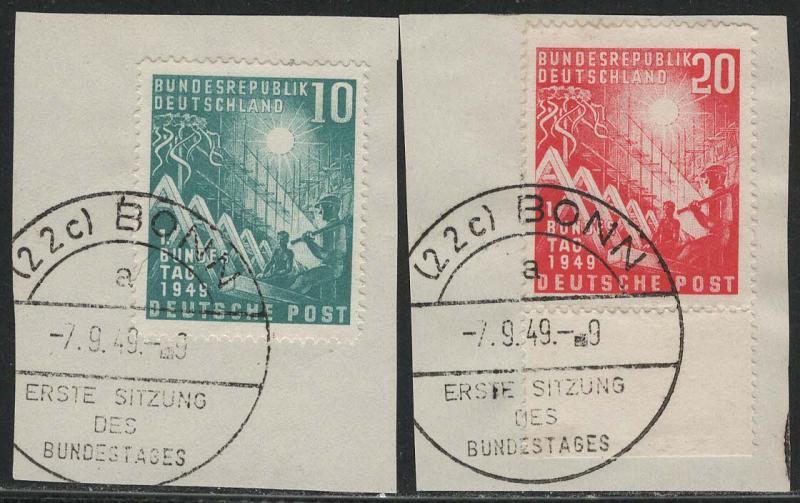 Germany Bund Scott # 665 - 666, used, fd cancel, opp