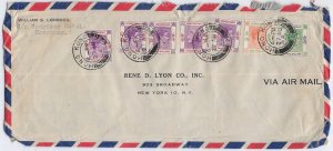 Hong Kong to New York, NY 1948 Airmail High Values (52004)