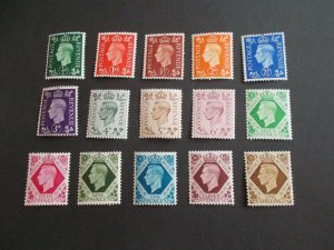 GVI 1937 Dark Colours Set of 15 in Excellent L/M/M Condition SG 462-475 Cat £45 