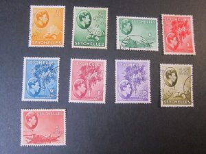 Seychelles 1938 KGVI Sc 125-7,129b-31,34,41,47-8 FU