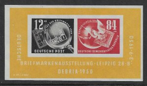 GERMANY (EAST) 1950 German Stamp Exhibition Imperf Miniature sheet - 39503