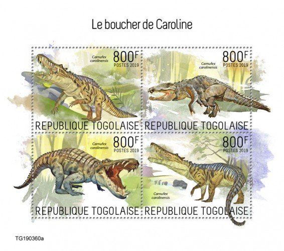 TOGO - 2019 - Carolina Butcher - Perf 4v Sheet - MNH