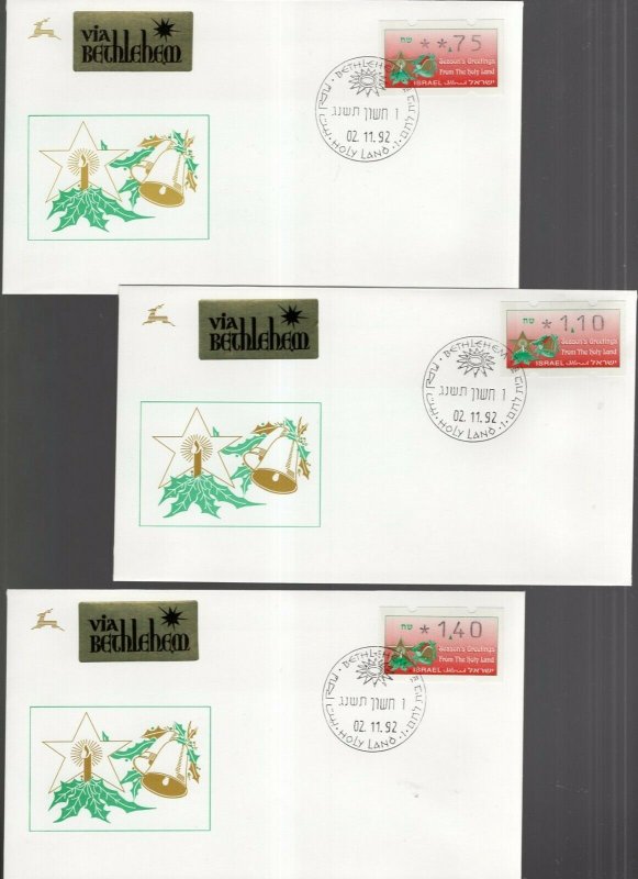 Israel 1992 Season's Greeting FRAMA Set on 6 First Day Covers