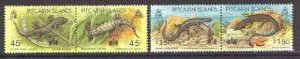 PITCAIRN IS. - 1994 - HK Stamp Exh o/p on Lizards-Perf 4v Set-Mint Never Hinged