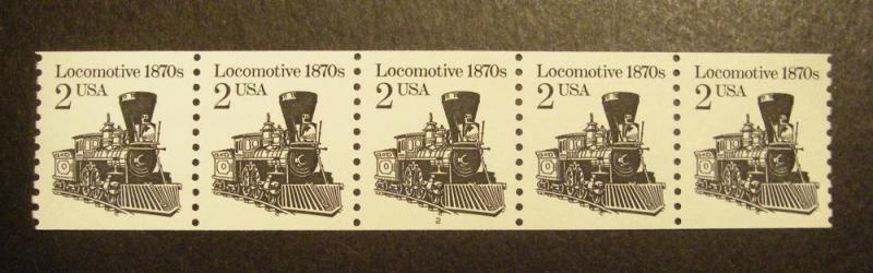 Scott 2226a, 2c Locomotive, PNC5, #2, Reprint, DULL gum