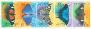 RK12-0034 AUSTRALIA 1694a MNH STRIP-5 BUTTERFLIES  SCV $5.50 BIN $3.00