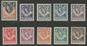 ES-14084 Northern Rhodesia MINT EII 1953 short set to 1/- sg61-70