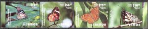 Samoa 2015 Butterflies Strip of 4 MNH **