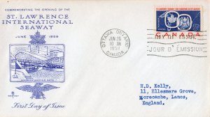 Canada 1959 Sc#387 ST.LAWRENCE INTERNATIONAL SEAWAY (1) FDC