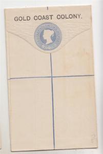 GOLD COAST, Reg. Letter Envelope on GB, 1892 2d. Blue, small size, unused