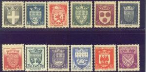 FRANCE B135-46 MINT OG 1942 COAT OF ARMS CV $42.00