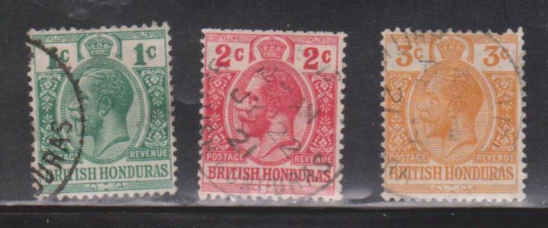 BRITISH HONDURAS Scott # 75-7 Used - KGV Definitives