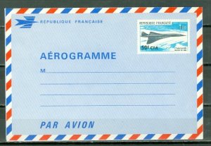 REUNION CONCORDE VERY NICE AEROGRAMME MNH