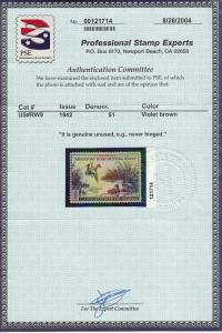 RW9 VF-XF OG never hinged PSE cert with nice color cv $ 210 ! see pic !