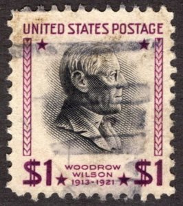 1938, US $1, Woodrow Wilson, Used, Sc 832