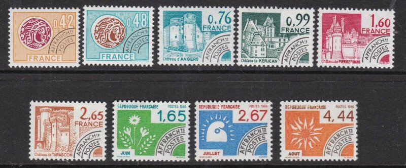 FRANCE^^^^#1212/1960   x9   MNH  Precanceled  $$@ lar1722fr2