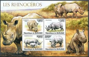 Burundi MNH S/S B168 Rhinoceros 2011 SCV 15.00