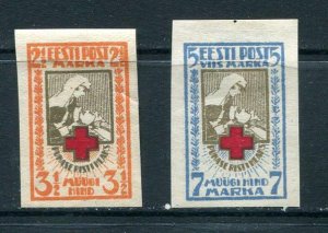 Estonia 1921 Sc B5-6 MH Imperf Red Cross  7291