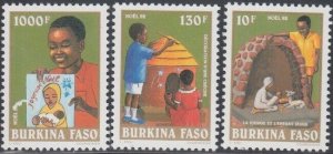 BURKINA FASO #951-3 CPL MNH CHRISTMAS SET of 3