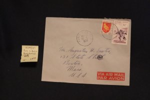 France 738 & 803 on cover Paris to Boston MA (#1523)