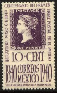 MEXICO 755 10c Penny Black Centennial. MINT, NH. VF.