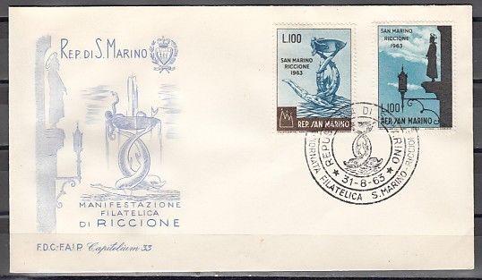 San Marino, Scott cat. 569-570. Stamp Fair issue on a First day cover. ^