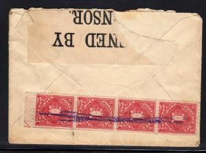 Great Britain Purfleet Canada Ship Depot Postage Due to US Censor 1917 a995