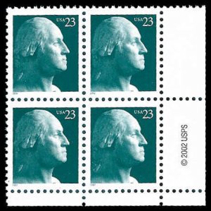 PCBstamps   US #3616 PB 92c(4x23c)George Washington, MNH (CW-4)