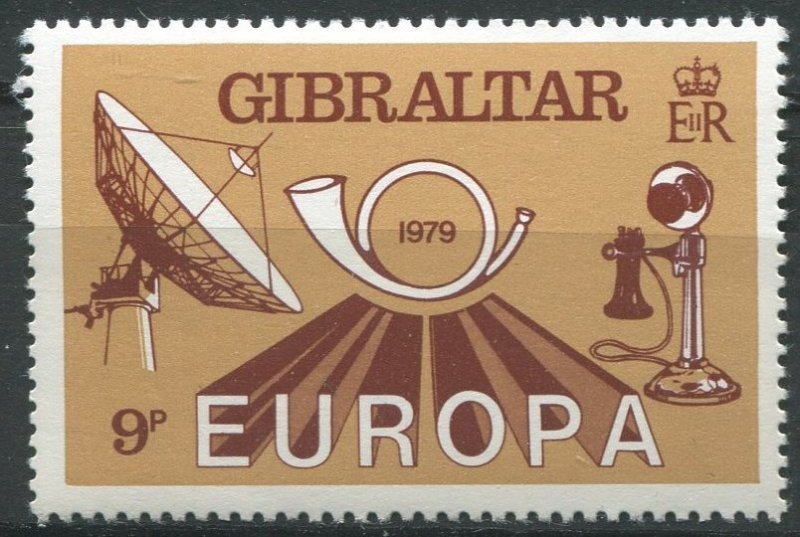 Gibraltar  Sc#383 MNH, 9p lt brn & red brn, Europa (C.E.P.T.) 1979 - Communic...