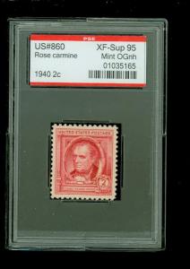 US # 860 Famous American, PSE Graded XF Sup 95, Mint OGnh